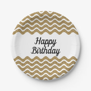 Elegante Imitate Gold Glitzer Pappteller