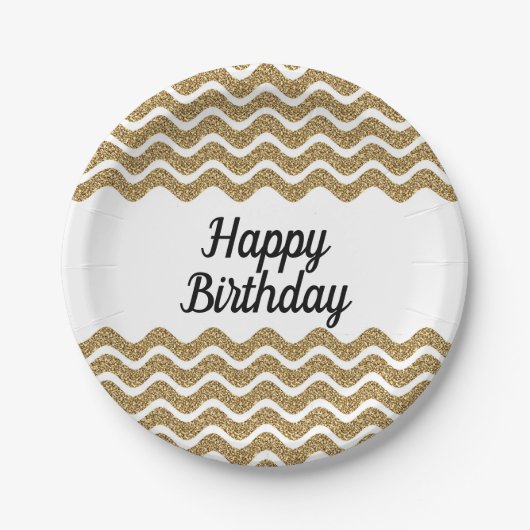 Elegante Imitate Gold Glitzer Pappteller (Vorderseite)