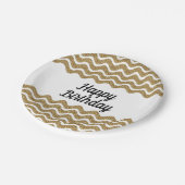 Elegante Imitate Gold Glitzer Pappteller (Schrägansicht)