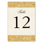 Elegante Imitate Gold Glitzer Tischnummer (Vorderseite)