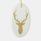 Elegante Imitate Gold Glitzer Weihnachtsfest Keramik Ornament (Rechts)