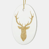 Elegante Imitate Gold Glitzer Weihnachtsfest Keramik Ornament (Links)