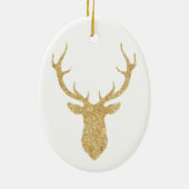 Elegante Imitate Gold Glitzer Weihnachtsfest Keramik Ornament (Hinten)