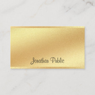 Elegante Imitate Gold Hand Script Cool Ausgezeichn Visitenkarte