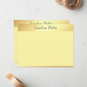 Elegante Imitate Gold Handgeschriebene Skriptvorla Mitteilungskarte (Vorderseite/Rückseite Beispiel)