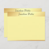 Elegante Imitate Gold Handgeschriebene Skriptvorla Mitteilungskarte (Vorne/Hinten)