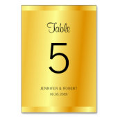 Elegante Imitate Gold Handgeschriebene Skriptvorla Tischnummer (Vorderseite)