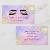 Elegante Imitate Gold Holographic Eyelash Eyebrow Visitenkarte (Vorne/Hinten)
