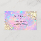 Elegante Imitate Gold Holographic Eyelash Eyebrow Visitenkarte (Rückseite)