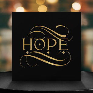 Elegante Imitate Gold Hope Calligrafy Script auf B Feiertagskarte