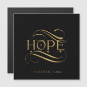 Elegante Imitate Gold Hope Calligrafy Script auf B Magnetkarte (Vorne/Hinten)