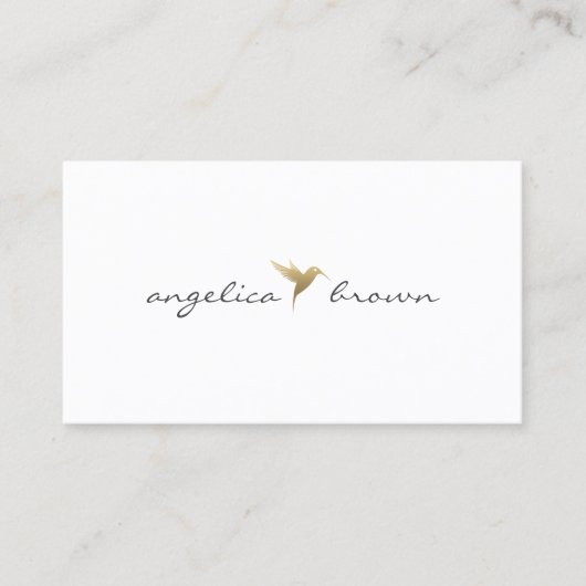 Elegante Imitate Gold Humming Bird Business Card Visitenkarte (Vorderseite)