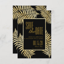 Elegante Imitate Gold Leaf Bracken Save the Date