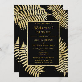 Elegante Imitate Gold Leaf Bracken Wedding Einladung
