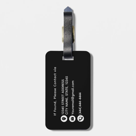 Elegante Imitate Gold Leopard Tierprägung Gepäckanhänger (Rückseite vertikal)