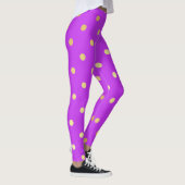 elegante Imitate Gold lila Polka Punkte Leggings (Rechts)