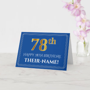Elegante Imitate Gold Look 78. Geburtstag, Name (b Karte
