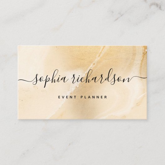 Elegante Imitate Gold Marble und moderne Schrift Visitenkarte (Vorderseite)