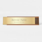 Elegante Imitate Gold Moderne Vorlage Beruflich Schreibtischnamensplakette (Vorderseite )