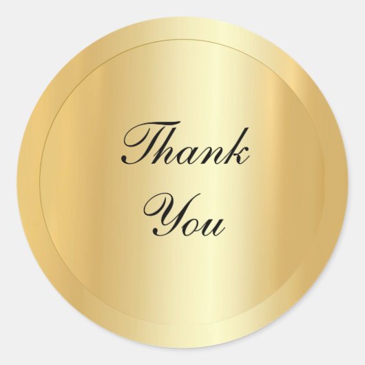 Elegante Imitate Gold Moderne Vorlage Vielen Dank Runder Aufkleber (Vorderseite)