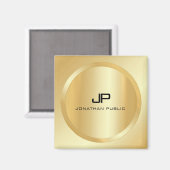 Elegante Imitate Gold Monogram Moderne, benutzerde Magnet (Vorderseite/Rückseite)