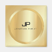 Elegante Imitate Gold Monogram Moderne, benutzerde Magnet (Vorne)