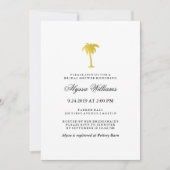 Elegante Imitate Gold Palm Tree Brautparty Einladung (Vorderseite)