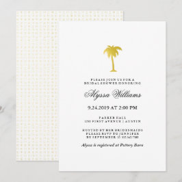 Elegante Imitate Gold Palm Tree Brautparty Einladung