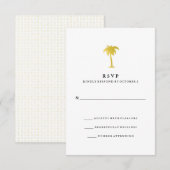 Elegante Imitate Gold Palm Tree Wedding RSVP Karte (Vorne/Hinten)