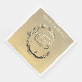 Elegante Imitate Gold Santa Claus Frohe Weihnachte Serviette (Ecke)