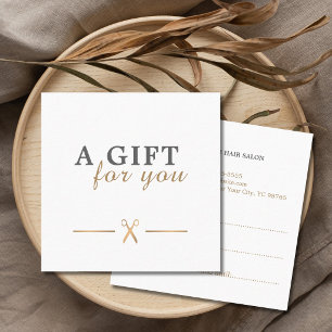 Elegante Imitate Gold Scheren Geschenkgutschein Rabattkarte