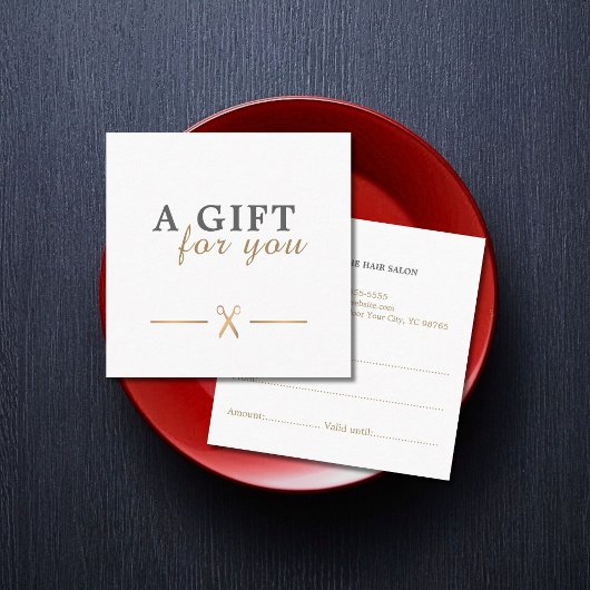 Elegante Imitate Gold Scheren Geschenkgutschein Rabattkarte