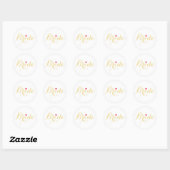 Elegante Imitate Gold Script Bride Wedding White Runder Aufkleber (Blatt)