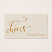 Elegante Imitate - Gold Script Cream Drink Tickets (Rückseite)
