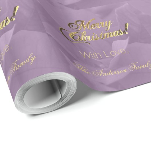 Elegante Imitate Gold Script Frohe Weihnachten Ros Geschenkpapier (Rolleneckpunkt)