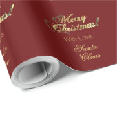 Elegante Imitate Gold Script Frohe Weihnachten Rot Geschenkpapier (Rolleneckpunkt)