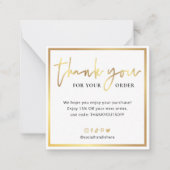 Elegante Imitate Gold Script Logo Business Vielen Mitteilungskarte (Vorderseite)