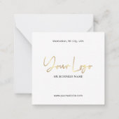 Elegante Imitate Gold Script Logo Business Vielen Mitteilungskarte (Rückseite)