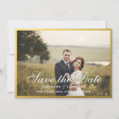 Elegante Imitate Gold Script Save the Date mit Fot (Vorderseite)