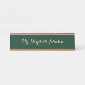 Elegante Imitate Gold Script School Lehrer Klassen Schreibtischnamensplakette (Vorderseite )