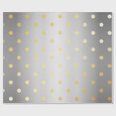 elegante Imitate Gold Silberpolka Punkte Geschenkpapier (Flach)