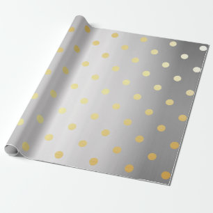 elegante Imitate Gold Silberpolka Punkte Geschenkpapier