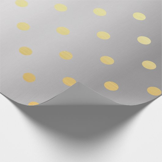 elegante Imitate Gold Silberpolka Punkte Geschenkpapier (Ecke)
