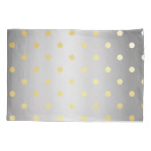 elegante Imitate Gold Silberpolka Punkte Kissenbezug (Rückseite)