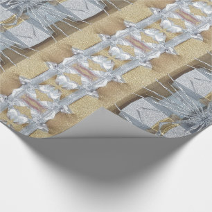 Elegante Imitate Gold Silver Ribbon Muster Weihnac Geschenkpapier