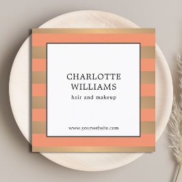 Elegante Imitate Gold Streifen Beauty Consultant Quadratische Visitenkarte