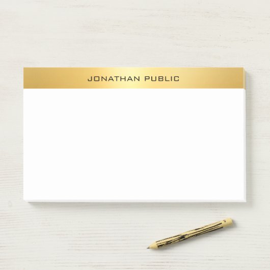 Elegante Imitate Gold Template Moderne Berufliche Post-it Klebezettel (Auf Schreibtisch)