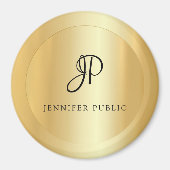 Elegante Imitate Gold Template Monogram Moderne gr Magnet (Vorne)