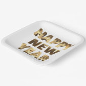 Elegante Imitate Gold Typografie glücklich Neues J Pappteller (Gewinkelt)