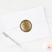 Elegante Imitate Gold und Black Labels Runder Aufkleber (Umschlag)